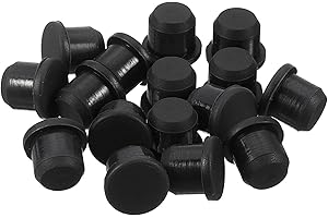 QUARKZMAN 32 Pezzi Tappo in Gomma Nero, 10,5m Tappo Fori per 10-10,3mm/0,4-0,41" Foro, Copriforo Silicone Coperture per Provetta Laboratorio
