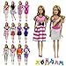 Produktbild ZITA ELEMENT 10 Stück Puppensachen Bekleidung Set für Barbie Puppenkleidung Sommerkleid Kleider Casual Damen Kostüm mit Schuhe Zufälliger Stil