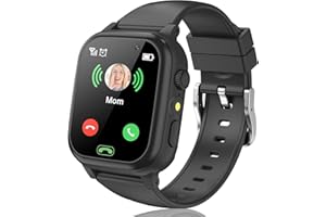 LITEYPP GPS Smart Watch for Kids Boys Girls,1.48'' Fitness Tracker Kids Smart Watch GPS with Sim Card Call SOS Camera,Children's Day Birthday Gift for Kids 4-12 Years （Black）