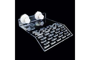 COSYALL Plataforma para Tomar el Sol de Tortugas, terraza de Descanso para Tortugas, Fregadero Transparente para Animales de Acuario, para Mascotas pequeñas, hábitat de Reptiles con Gorro de Ventosa