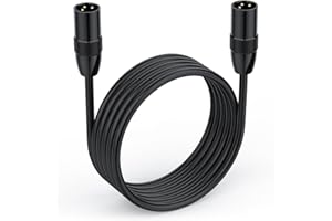 Maxhood XLR Microphone Cable Male to Male, 3-Pin XLR Male to Male Microphone Cable 5 Feet, with Oxygen-Free Copper，Gold Plated XLR Patch Cord for Mixer, Recording Studio