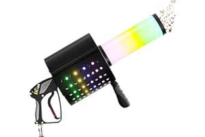 OVADA CO2 Party Gun mit 6m Reichweite | 3m Kabel + No-Frost Ausgangsrohr | Hochwertige CO2 DJ Kanone/Pistole | Für DJ Club Stage Bühne geeignet | Jet Machine (Konfetti Gun)