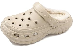 SECHRITE Boys Fur Lined Clogs Garden Shoes for Kids Winter Fleece Lined Mules Indoor Outdoor Home Slippers