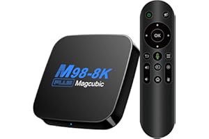MAGCUBIC Android TV Box 13.0, Support 8K Android Box 4 Go RAM 128 Go ROM H618 cortex-A53 Smart TV Box 2,4 G/5G Double Bande avec BT 5.0 3D/HDR10, 4K Ultra HD avec télécommande, Wi-Fi, Netflix