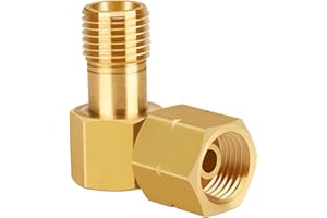 Drado Gas Verbindungswinkel 1/4 zoll Links 90 Grad Eckverbinder Messing für Gasschlauch Winkel Gaskocher Gasherd oder Gasflaschen Anschluß