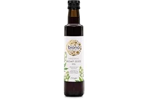 Biona Organic Hemp Seed Oil 250ml - Cold-pressed & Unrefined - Source of Omega 3, Omega 6 & Vitamin D - Ideal for Soups, Salads & Hair, Skin & Nail Health - Non GMO, Vegan