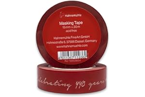 Hahnemühle Taśma maskująca, wodoodporna taśma washi, nadaje się do akwareli, długość 20 metrów (czerwona, 15 mm)