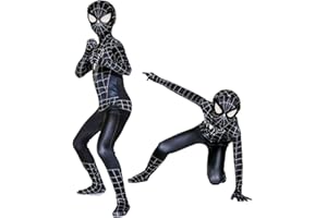 DreamJing Spiderman Costume per Bambino, Vestito Spiderman con Maschera Spiderman Costume di Spiderman Cosplay Costumi per Halloween Carnivale