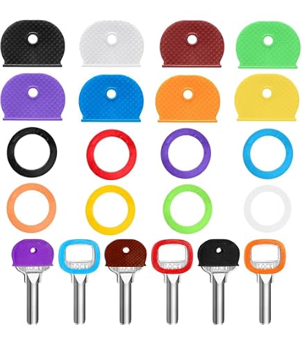 Couvercles Pour Clés 16 Pièces - 8 Couleurs Assorties - Protection Et Identification Des Clés Plates