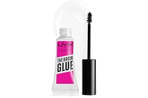 NYX Professional Makeup The Brow Glue Extreme Hold Eyebrow Setting Gel, 16 Hour Wear, Vegan Formula, Natural Finish, Brush Applicator, Shade: Clear (01)