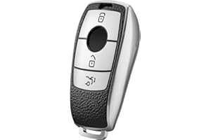 OATSBASF Autoschlüssel Hülle für Mercedes-Benz - Premium TPU-Schutzhülle (E-Klasse W213/S-Klasse W223) - Anti-Abschürfung, flexibel & stylisch (PW-Silber)