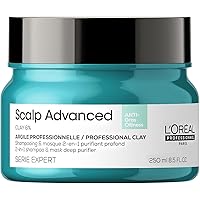 L'Oréal Professionnel Paris Shampoo e Maschera 2-in-1, Purificante Contro il Sebo in Eccesso, Per Capelli Grassi, Con Argilla