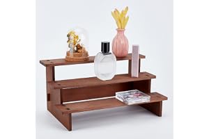 nbeads Träpresentation med 3 nivåer, 17,9 x 29,6 x 14,2 cm figurstativ för presentation displayställ i trä displayställ för p