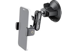 NEEWER Porta Cellulare Auto, Supporto Telefono Auto Ventosa in Metallo Girevole a 360° con Magic Arm Compatibile con iPhone Samsung per UTV Parabrezza Lucernario Vetro Navigazione Riprese Video, PA136
