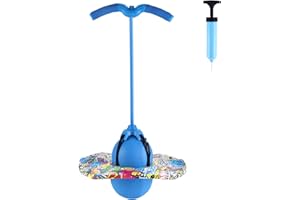 QCHOMEE Ballon Sauteur Pogo Stick Jumper Bâton Sauteur Fitness Adulte Ballon de Gym Sport Boule Sautante Antidéflagrant Lolo Ball Pogo Ball avec Poignée Planche d'équilibre Pour Maison Ecole Extérieur