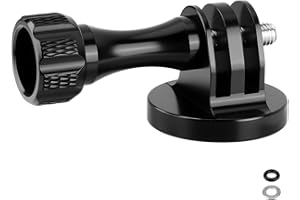 UNIKEEN Adaptador de Trípode de Aluminio con Tornillo 1/4-20, Montura para Trípode Compatible con Cámaras GoPro Hero 8, 7, 6, 5, 4, 3+, 3, 2, 1, MAX, dji Osmo Action - Negro