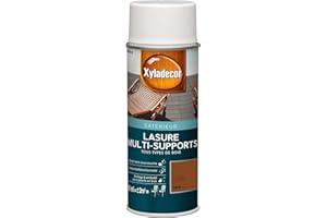 Xyladecor - Lasure Protectrice Aérosol pour Bois Extérieur - Abris, Palissades, Mobilier de Jardin, Volets, Portes et Portails - Teck 400ml