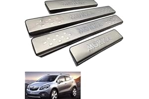 AILZNN Einstiegsleisten Abdeckung Zierleisten FüR Opel Vauxhall Mokka 2013-2019, Edelstahl TüRschweller Schutz Leisten Schwellerleisten Interieur Ladekantenschutz Auto ZubehöR, 4 StüCk