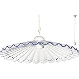 VANNI LAMPADARI - Lampada A Sospensione Piatto Plisse Diametro 40 In Ceramica Decorata A Mano Disponibile In 5 Finiture