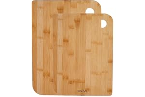 Karaca Azur - Set di 2 taglieri in legno di bambù, per cucina, grandi e piccoli, in legno di bambù
