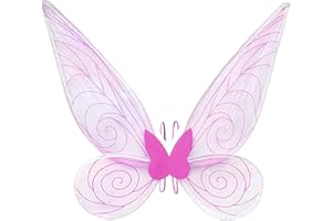 AMOBON LED Flügel Kostüm für Kinder, Karneval Leuchtende Feenflügel Kleid für Fasching Halloween Cosplay Carnival Motto Party