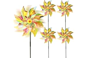 MUUGIY Bird Repellent Windmill,Bird Scarers Windmills For Garden,Pigeon Deterrent Reflective Bird Deterrent Scarer Windmill,Windmills for Children (5)