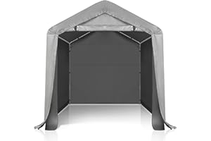 Bonnlo Carport Garagenzelt, Winterfest Aufblasbar Lagerzelt Gerätehaus mit Stabiler Stahlrohrkonstruktion, Autozelt, Dunkelgrau (180x180cm)