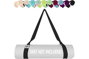 TECEUM Sangle de tapis de yoga 163 et 216 cm - Plus de 30 couleurs - Support réglable pour tous les tapis [tapis non inclus] (64 et 85 pouces)