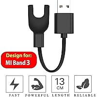 Sounce USB Charger Cord 15cm Fast Charging Cable Adapter for Xiaomi MI Band 3 - Black