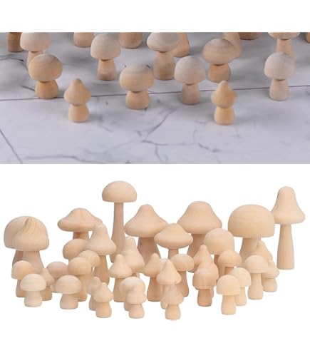 Lot De 14 Champignons En Bois Non Peints - Ornements Déco DIY, Pour Artisanat, Décoration Maison/jardin
