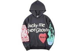 NAGRI Herren Lucky me I See Ghosts Kapuzenpullover Pullover Hooded Sweatshirt