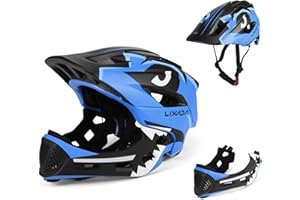 ‎LIXADA Lixada Kinderhelm Integriert Fahrradhelm Kinder Jugend Fullface Helm mit Abnehmbarem Kinnschutz BMX MTB Downhill Helm zum Radfahren Skateboarden Rollschuhlaufen