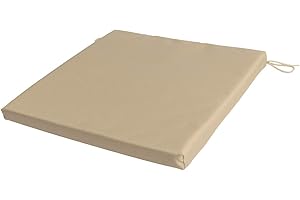 SOFTILLO Waterproof Patio Chair Cushion with Seat Ties - Indoor and Outdoor Furniture Seating - Water-Resistant Polyester - Kitchen Dining, Lawn & Garden, Coffee Shop Use - 36 x 36 cm - Natura