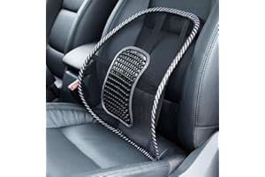 Big Ant podpórka pod lędźwie z oddychającej siateczki, z koralikami do masażu, do samochodu i biura, wózków inwalidzkich