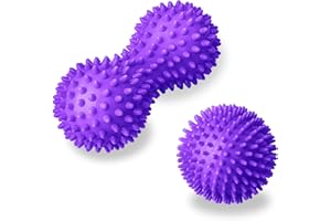 无品牌 Palla da massaggio con gommini, 9 cm e rullo massaggiante per piedi da 15 cm, ideale per alleviare lo stress e rilassare i muscoli tesi
