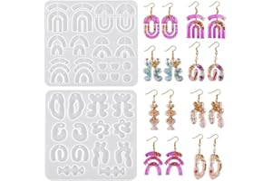 Nifocc 2 Piezas Joyas Resina Epoxi Formas Colgantes Collar Pendientes Moldes de Silicona Forma Irregular Joya Molde de Fundición de Cristal para Manualidades DIY - Estilo 2