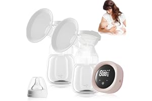 Anluomania Tiralatte Elettrico Doppio, Tiralatte Portatile Ultra Silenziosa, tiralatte anti-riflusso, 1200mAh Ricaricabile, 4 Modalità e 9 Livelli, Senza BPA, LED Touch Screen, per Viaggi e Casa