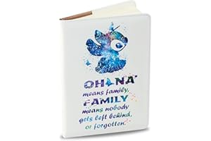 KEYCHIN Funny Cartoon Fans Leather Notebook Movie Inspired Gifts Ohana Means Family Journal Notebook Hawaiian Trip Merchandise(OHANA Means)