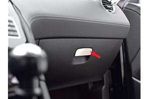 AUTOCOVR Couverture Intérieur en Acier pour Peugeot.RCZ | 1 Pièce Plaque Poignée de la Boîte à Gants Inox Brossé Tuning RCZ Accessoires