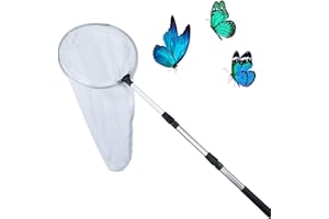 ANTCHER Telescopic Insect and Butterfly Net Catching Insects Bugs Fishing Nets with 11 Inches Ring, Handle Extends to 36.5 Inches