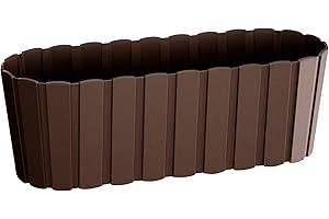 PROSPERPLAST Jardinera para balcón BOARDEE BASIC 4,9L., dimensiones (mm) 383x144x130, color Marrón