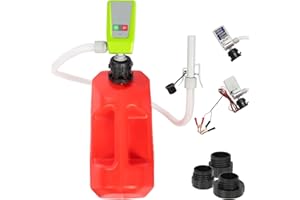 Baudelio 12v Fuel Transfer Pump,Auto-Stop Sensor,Extra Long Hose Battery Liquid pump with 3 Size Adapter,Portable Electric Transfer Pump for Water,Diesel,Gasoline