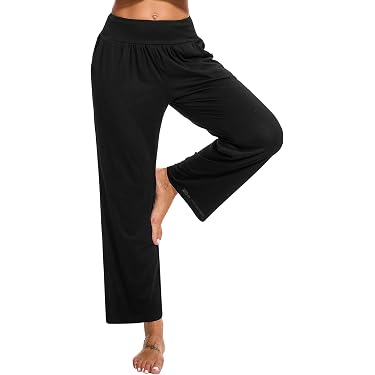 Pantalon Large Femme Taille Haute - Survêtement Hiver Décontracté - Coton Doux - Pour Yoga, Running, Training - Avec Poches