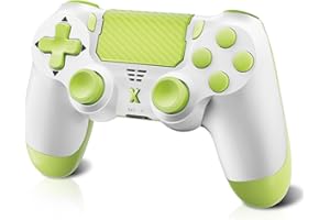 Quevati Wireless Controller for PS-4, Controller Wireless for Pro/Slim/PC, Bluetooth Gamepad Joystick with Dual Vibration Touch Panel 3.5mm Audio Jack Six-Axis Upgraded Ergonomic (Yellow)