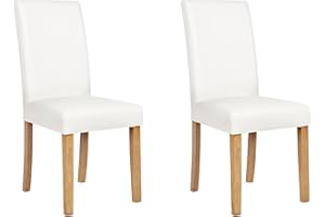 BELIANI Zestaw 2 krzeseł do jadalni biały ekoskóra ciemne drewniane nogi Broadway