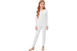 Arshiner Girls Pyjama Sets Children's Thermal Underwear Set Fleece Leggins Long Sleeve Tops Kids Winter Base Layer 5-12 Years