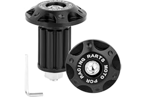 FUKAISU 2pcs Embout de Guidon Moto, Embouts de Guidon Durables Qualité Supérieure avec Clé Hexagonale Accessoires Pratiques pour Motos Tout-Terrain (Noir)