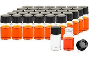 ALWSCI 100 pcs Sample Vials 3 mL Clear Glass Vials Sample Bottles With Screwcap, PE Liner Sample Containers Lab Vial Bottle Liquid Oil Bottle 16x33 mm