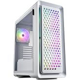 FSP CUT593 Series Full Tower Computer Case Dual Tempered Glass Side Panel 140MM ARGB Fan X4 (CUT593P, White)