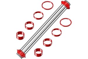 WinGluge 35cm Mattarello con Spessori, Stecche per Stendere Pasta Frolla, Antiaderente Mattarelli, Matterello Regolabile in Acciaio Inox per Pizza, Pasticceria, Pasta, Fondente, Biscotti